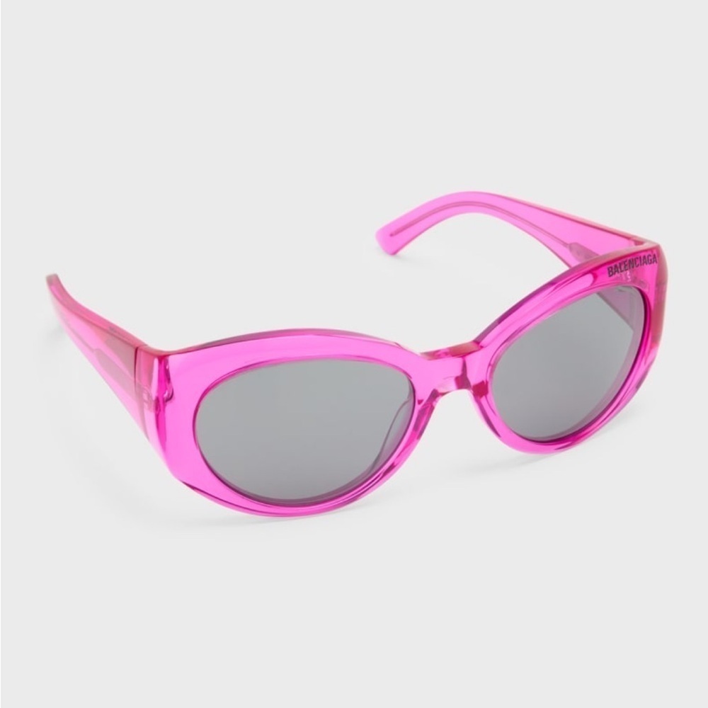 BALENCIAGA
Round Acetate
Sunglasses
SHINY TRANSPARENT
FUCHSIA
0318